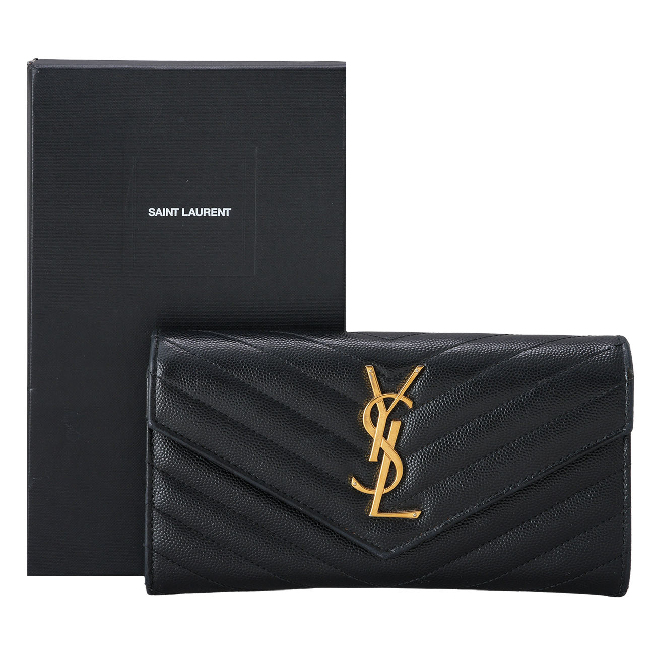 YVES SAINT LAURENT(USED)생로랑 모노그램 플랩 장지갑 372264